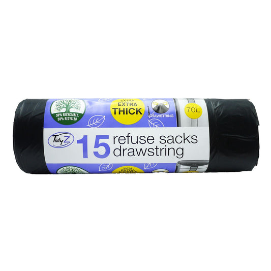 Tidyz Refuse Drawstring Extra Thick 70 L 15 's