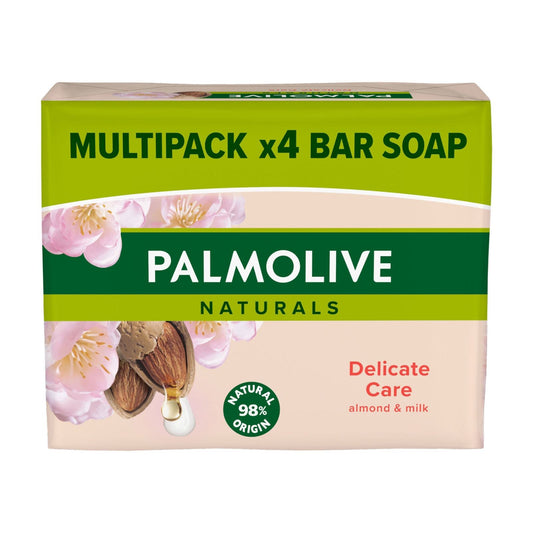 Pamolive  Delicate Care Bar Soap  Almond & Milk 90g Pack of 4