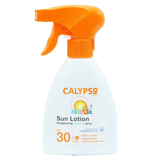 Calypso Kids Coloured Spray Disappearing Blue Lotion  SPF 30  200ml