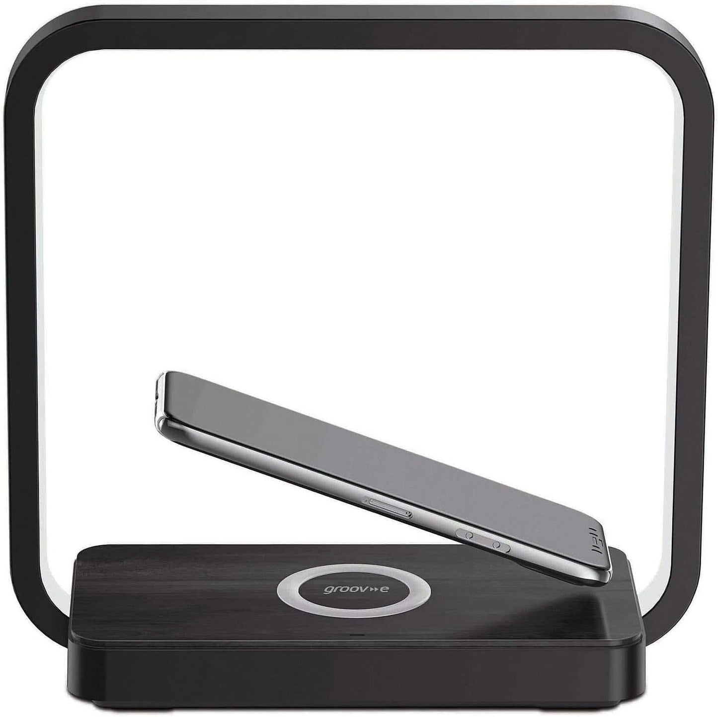 GROOV-E ARTEMIS LED TOUCH LAMP W/ QI PHONE WIRELESS CHARGING PAD STATION BLACK