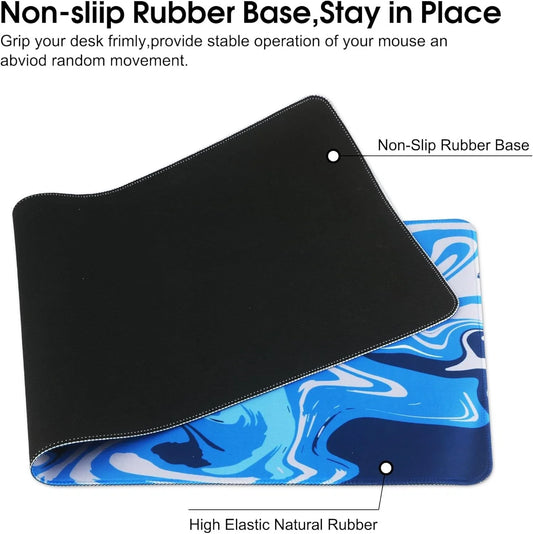HoYiXi Mouse Pad for Home Office Work,Gaming Mouse Pad Desk Pad Soft Smooth Surface and Anti-Slip Rubber Base Waterproof Soft Cloth XX Mouse Mat 600 x 300 x 3MM,Blue