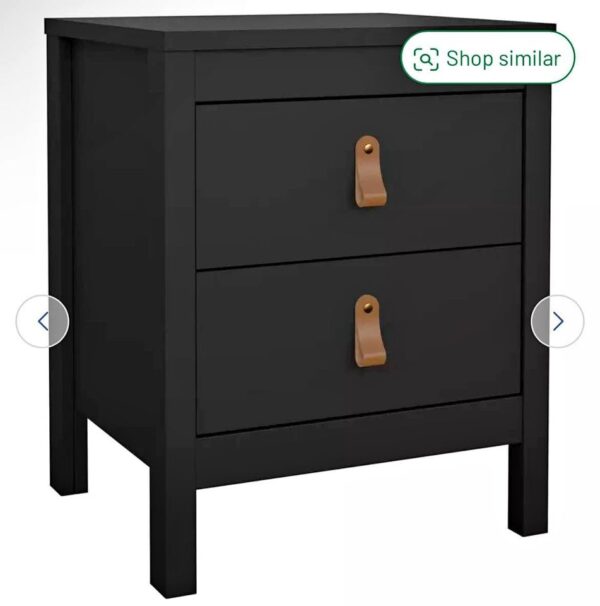 Tvilum Madrid 2 Drawer Bedside Table - Black