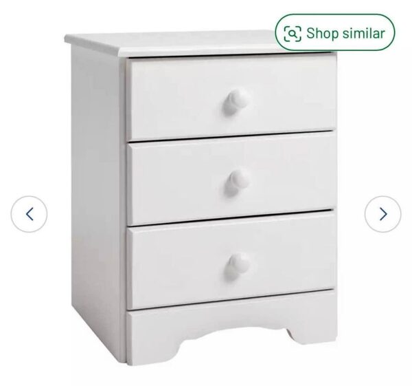 Argos Home Nordic 3 Drawer Bedside Table - White